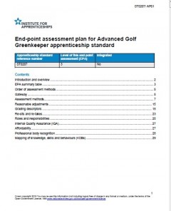 L3 apprenticeship assessment plan header